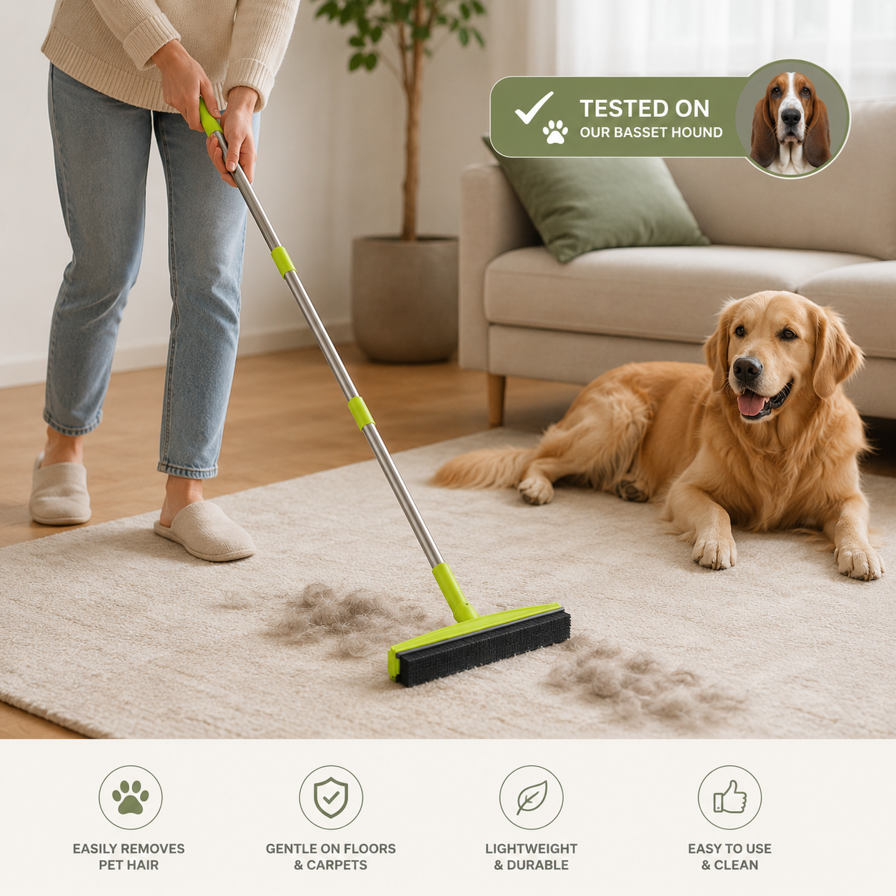 FurSweep™ Silicone Pet Hair Broom