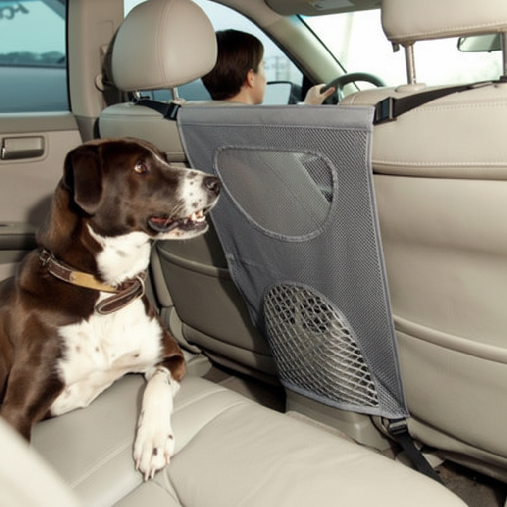 Lifestyle - Dog safely in back seat